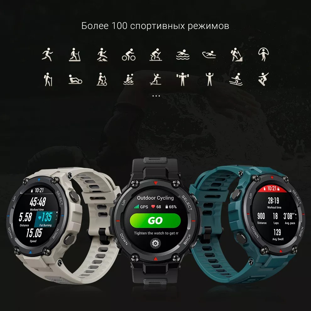 Умные часы Xiaomi Huami Amazfit T-REX Pro (A2013)